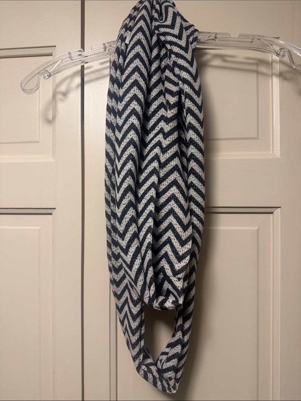 Bordeaux Navy and White Chevron Infinity Scarf